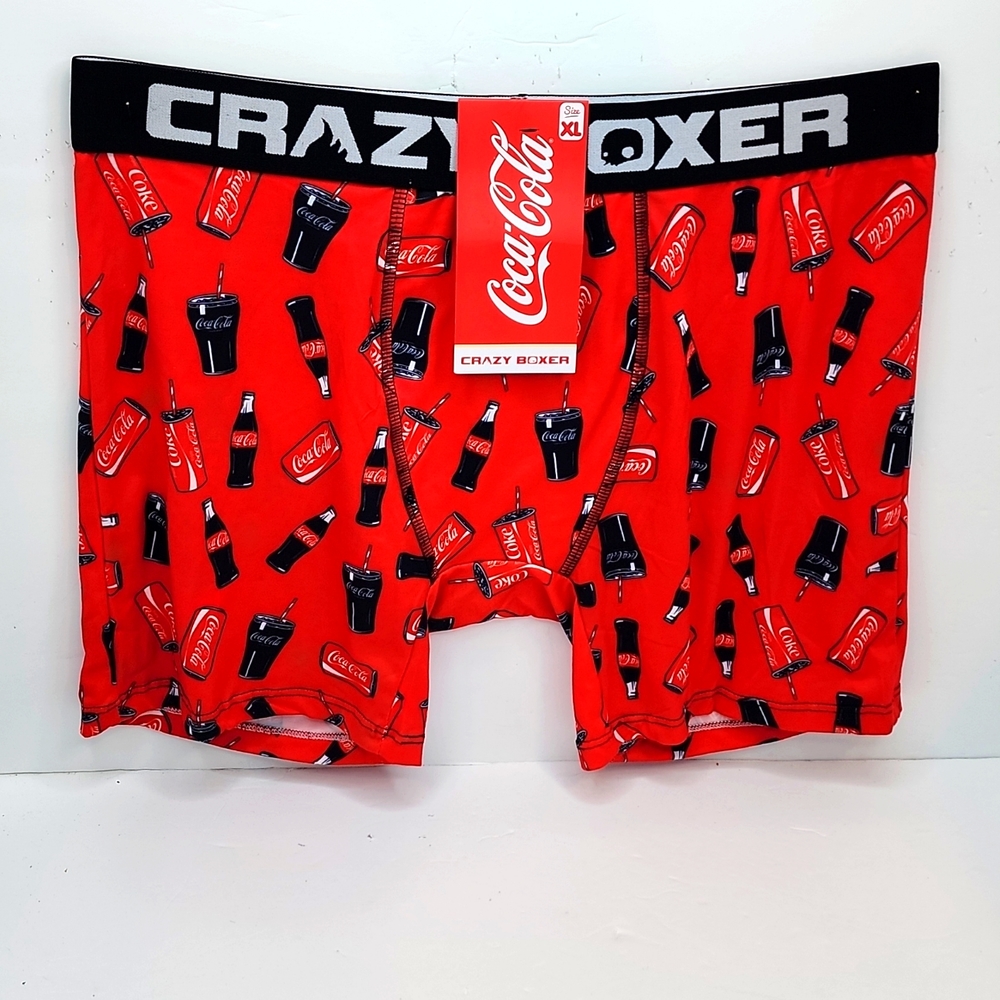 CRAZY BOXER, COCA COLA BOXER BRIEFS, COKE PICTURES BOTTLES, CUPS & GLASS